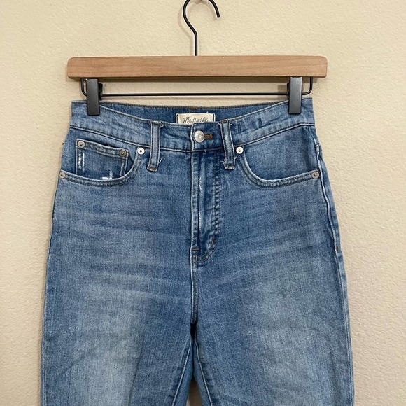 Madewell The Perfect Vintage Distressed Frayed Hem Cropped Jeans Parnell Wash 25 - Picture 6 of 15